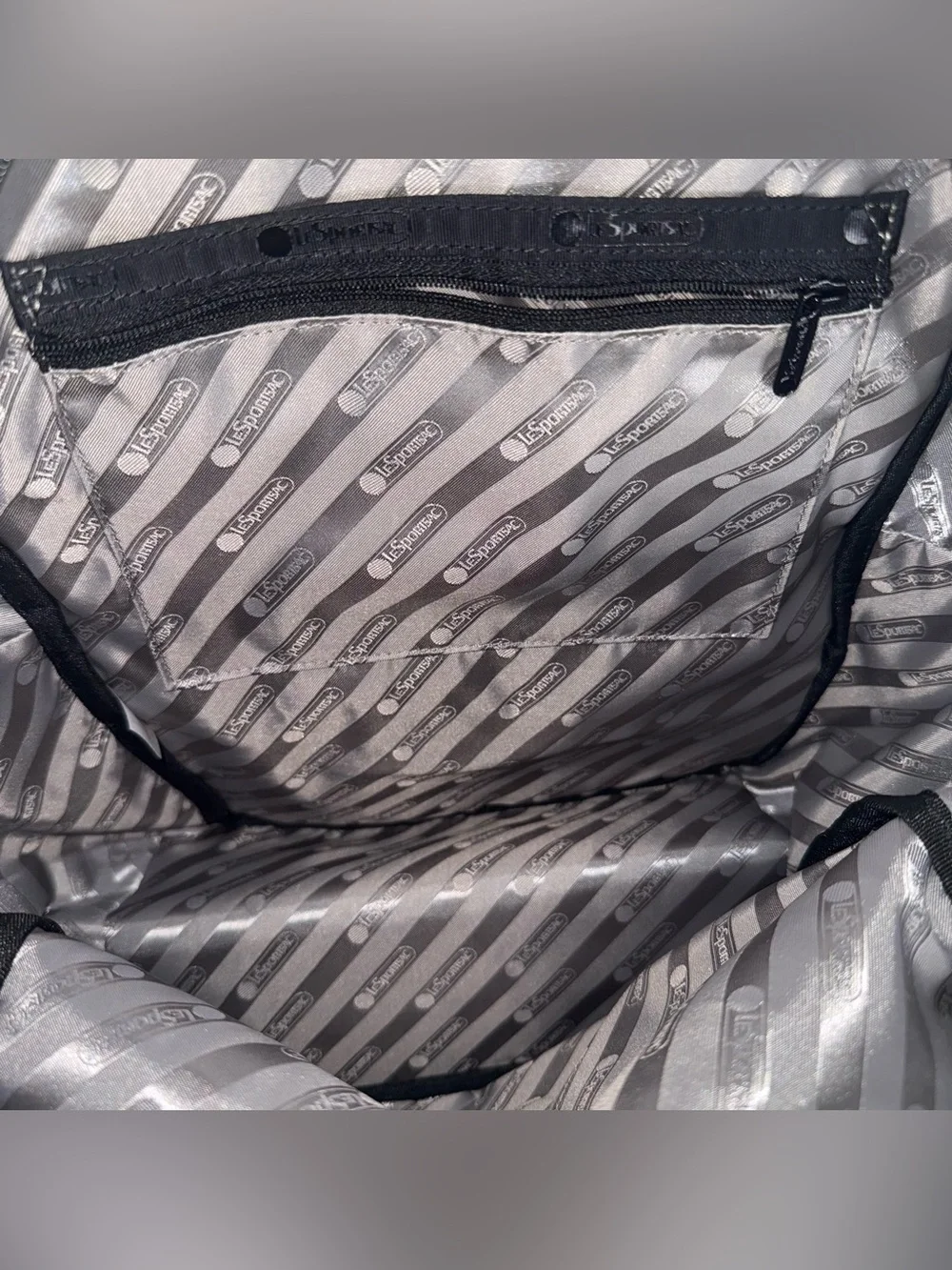 Lesportsac White Marble Print Backpack